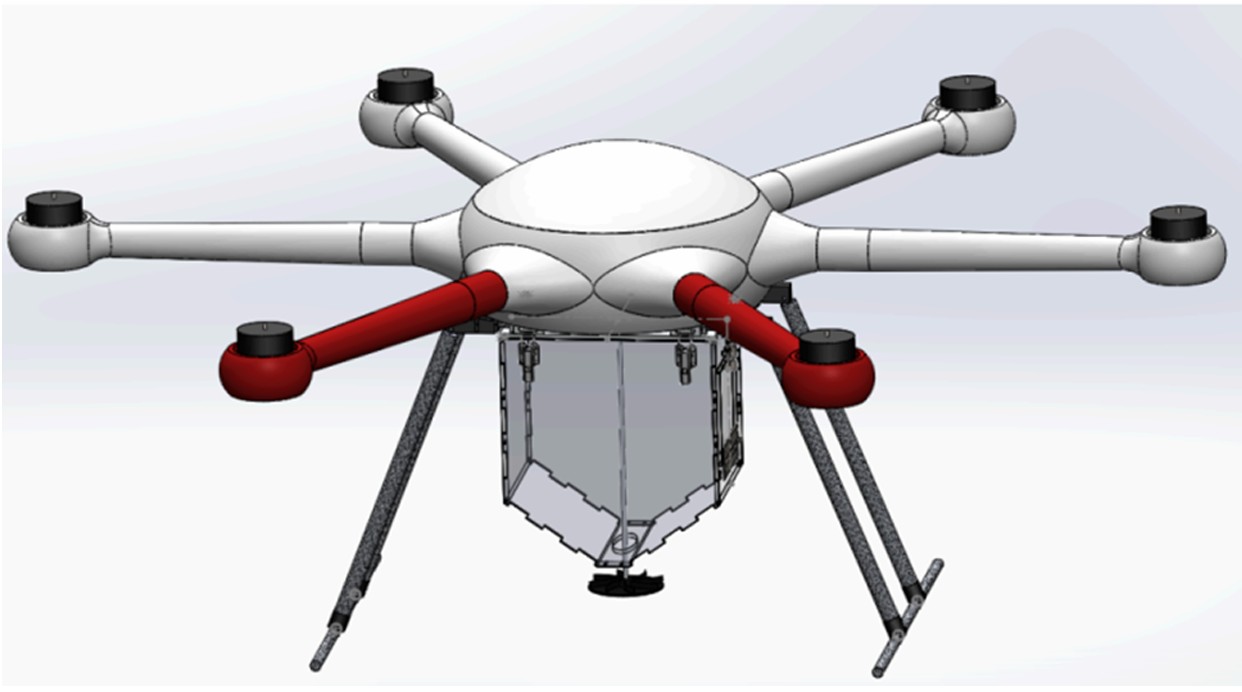 CAD design of aerial seeding payload tank